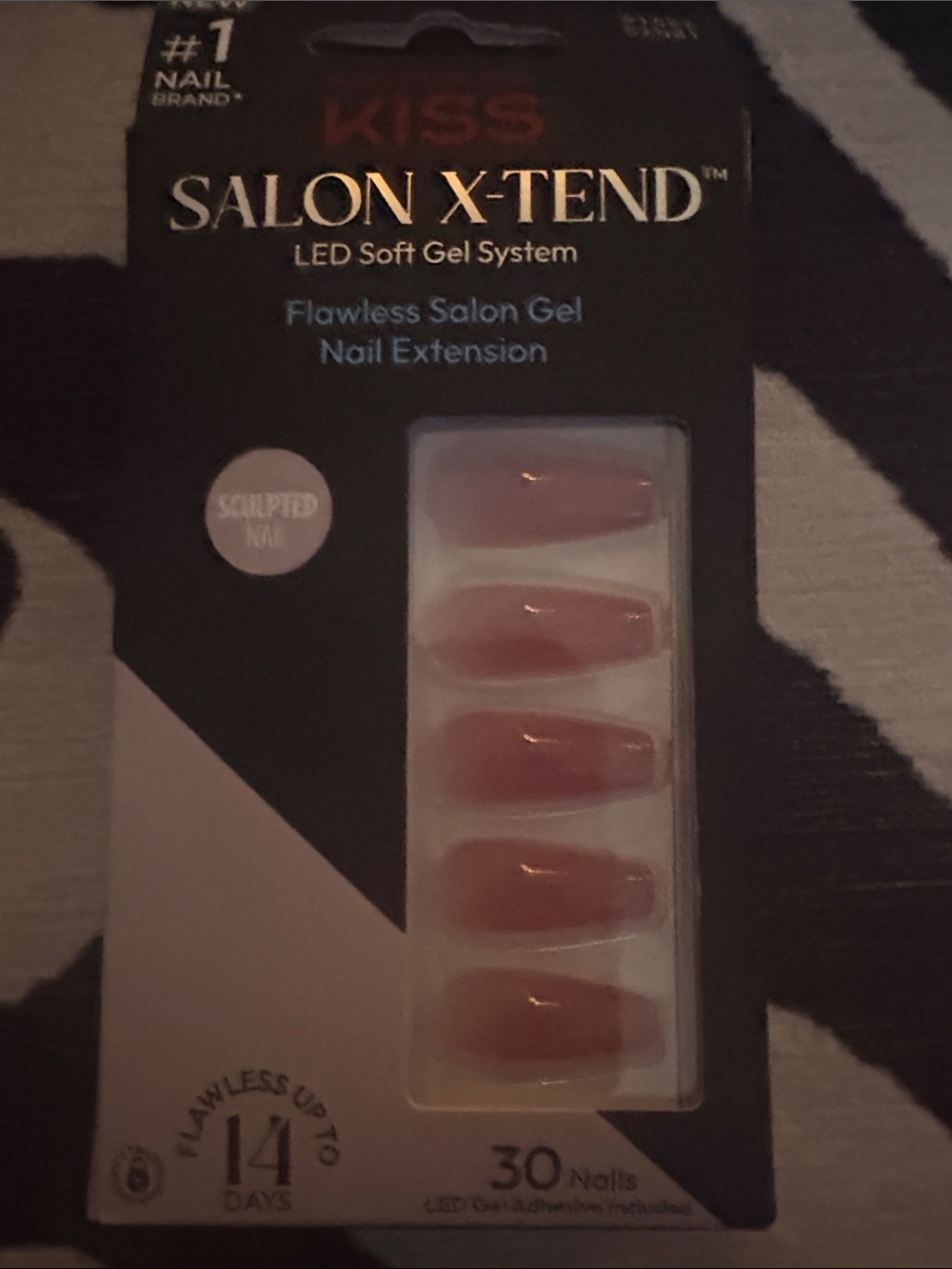 Kiss Salon X-Tend LED Soft Gel Nail Extensions - Nude Pink Set